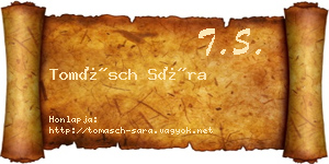 Tomásch Sára névjegykártya